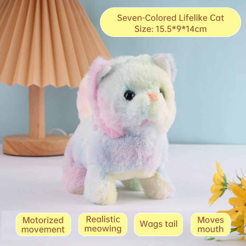 Realistic electronic cat toy by eprolo with walking and barking actions to entertain and keep your pet active.