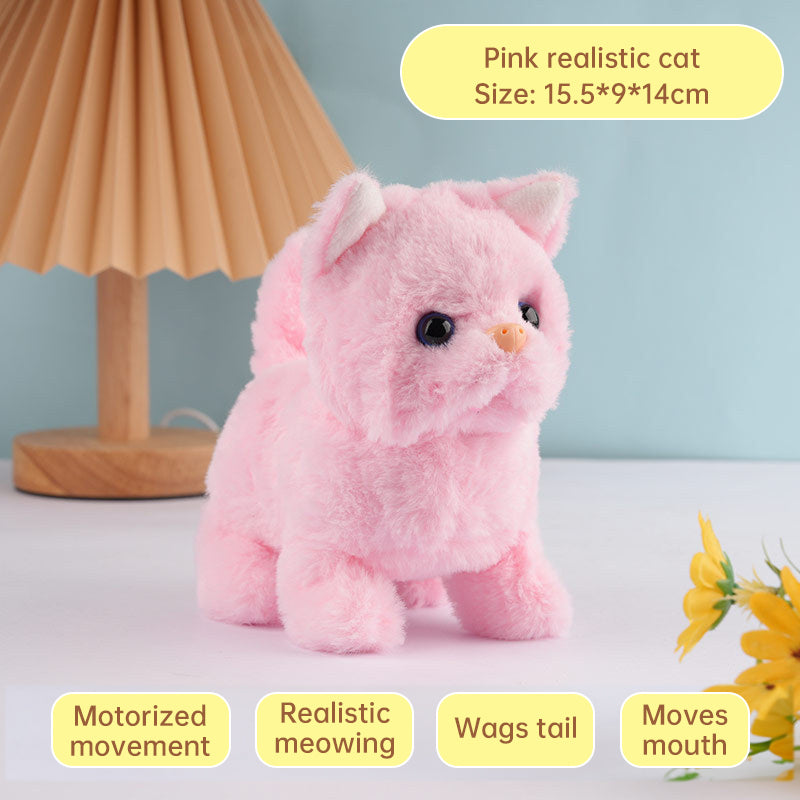 Realistic electronic cat toy by eprolo with walking and barking actions to entertain and keep your pet active.