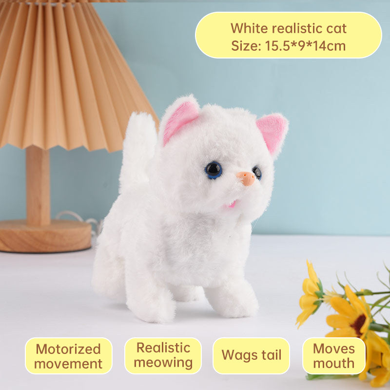 Realistic electronic cat toy by eprolo with walking and barking actions to entertain and keep your pet active.