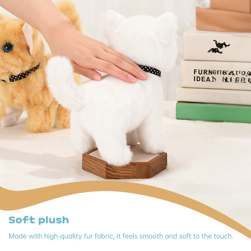 Realistic electronic cat toy with walking and barking actions by eprolo, designed to keep cats active and entertained.