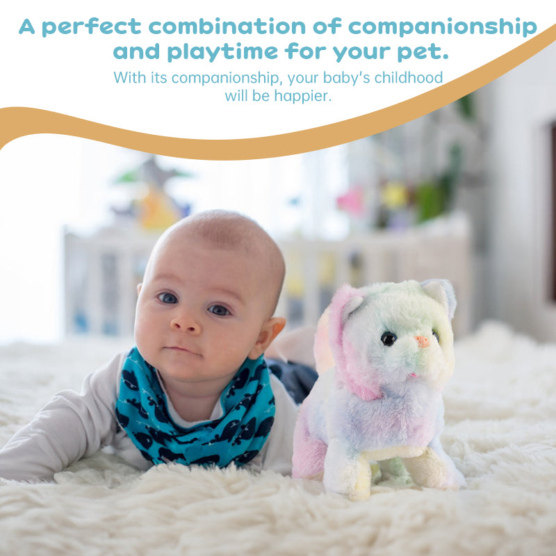 Realistic electronic cat toy by eprolo with walking and barking actions to entertain and keep your pet active.