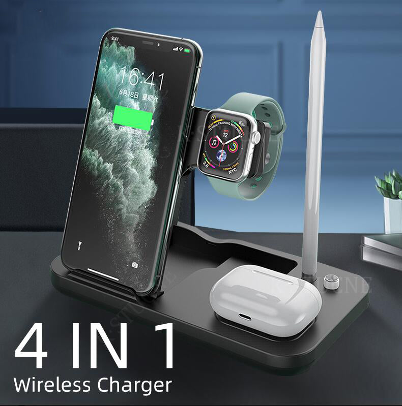 eprolo 15W fast charge 4-in-1 wireless charger dock station for iPhone 11/12 Pro Max, Apple Watch, AirPods Pro, charging stand