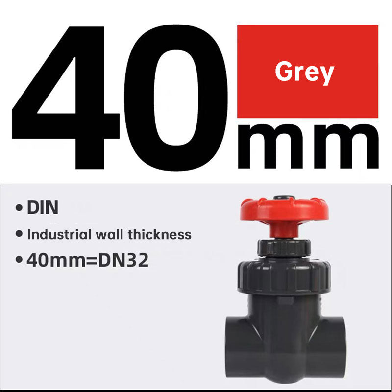 eprolo UPVC control valve with 25/32/40mm size, corrosion-resistant plastic gate valve for aquarium sump and garden irrigation.