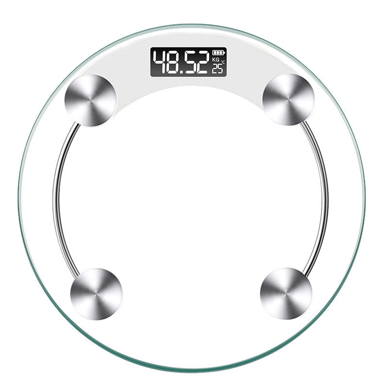 Eprolo 28cm transparent round electronic body scale with digital display and sleek design for precise weight measurement.