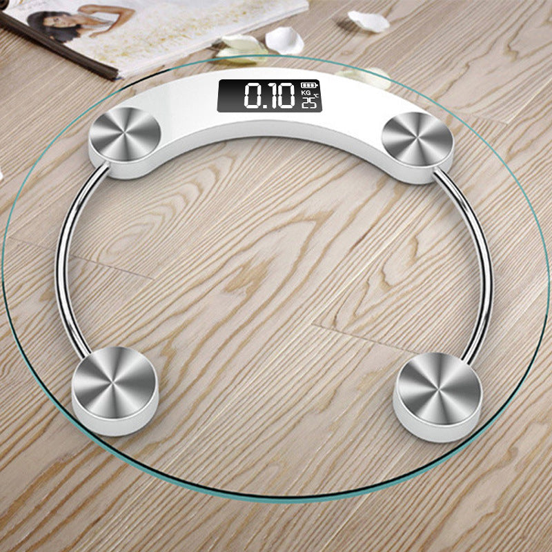 Eprolo 28cm transparent round electronic body scale with digital display for precise weight measurement in home use