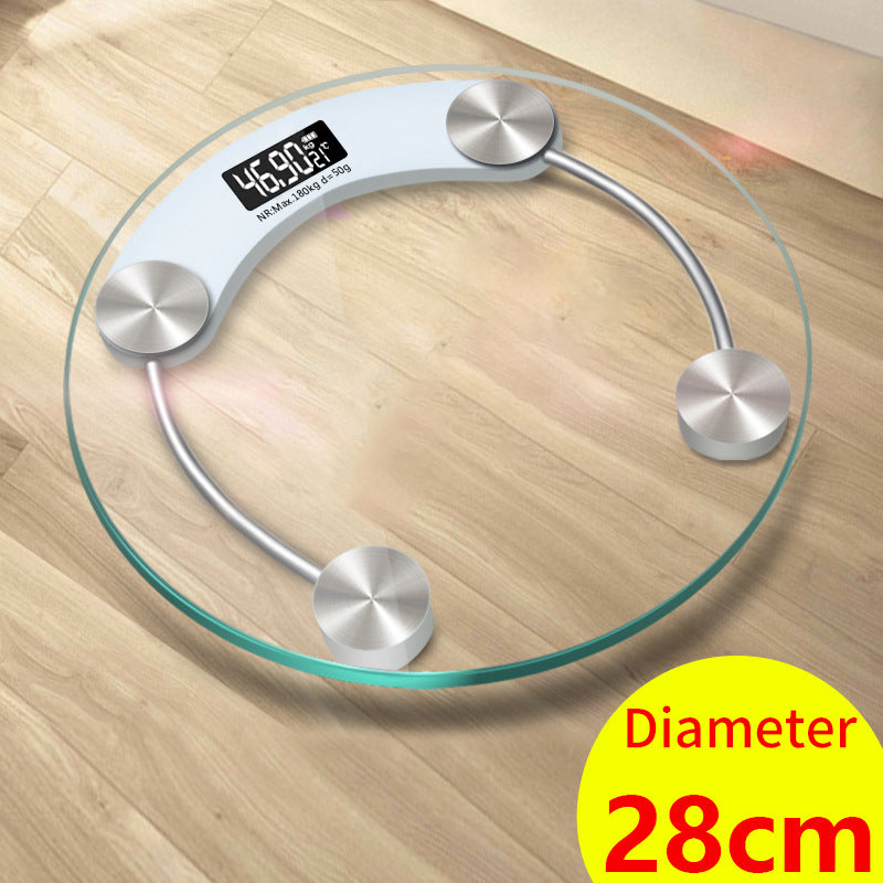 eprolo 28cm transparent round electronic scale with digital display, precision body weight measurement for household use