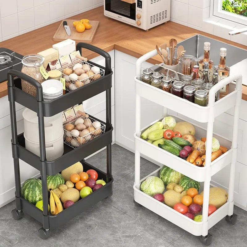 eprolo multi-layer wheeled utility cart with multiple shelves for home, kitchen, or bathroom storage and organization.