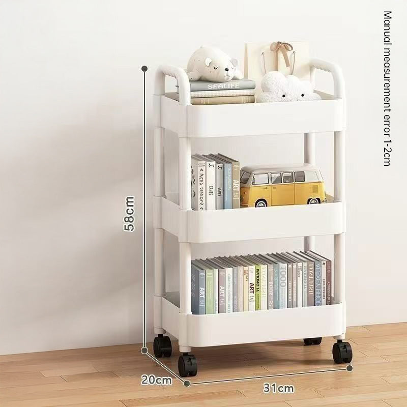 Eprolo multi-layer wheeled utility cart with sturdy shelves and handle, ideal for home, kitchen, and bathroom storage.