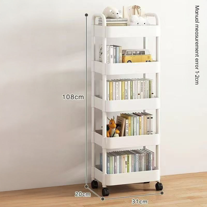 eprolo multi-layer wheeled utility cart with handles, ideal for home, kitchen, or bathroom storage of snacks and books