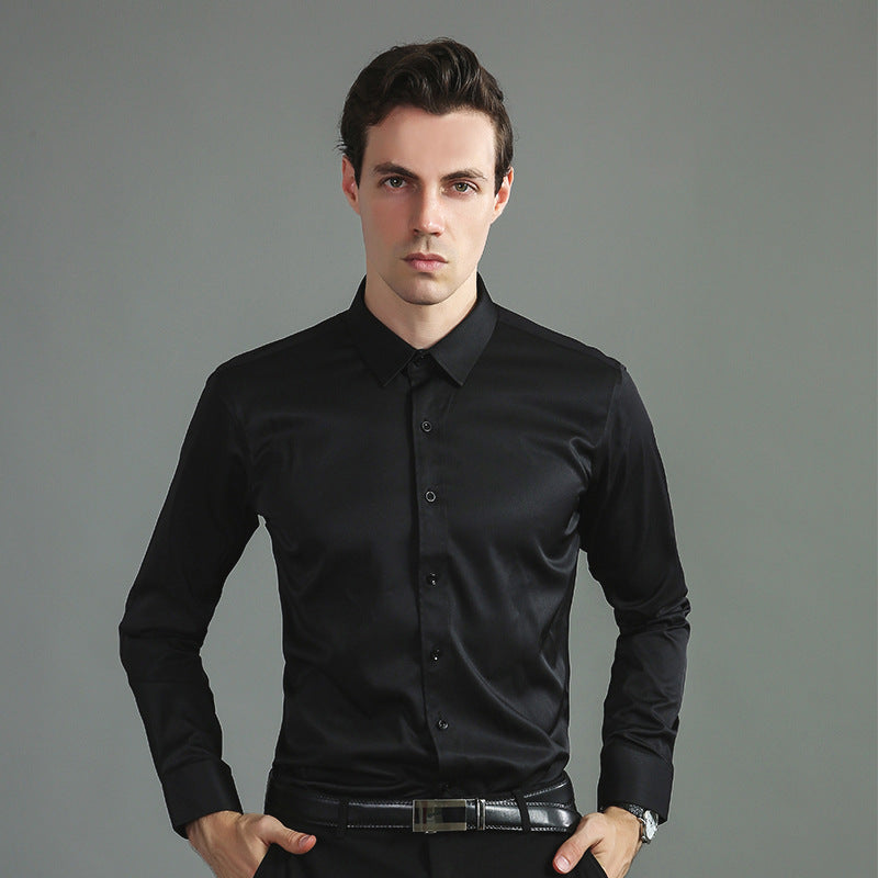 Crisp Stretchable Non-Iron Men's Long Sleeve Shirt - American Smart