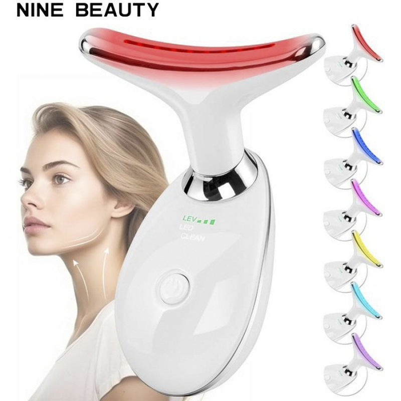 eprolo neck massager beauty device with 7-color light therapy for wrinkle care and relaxing neck massage.