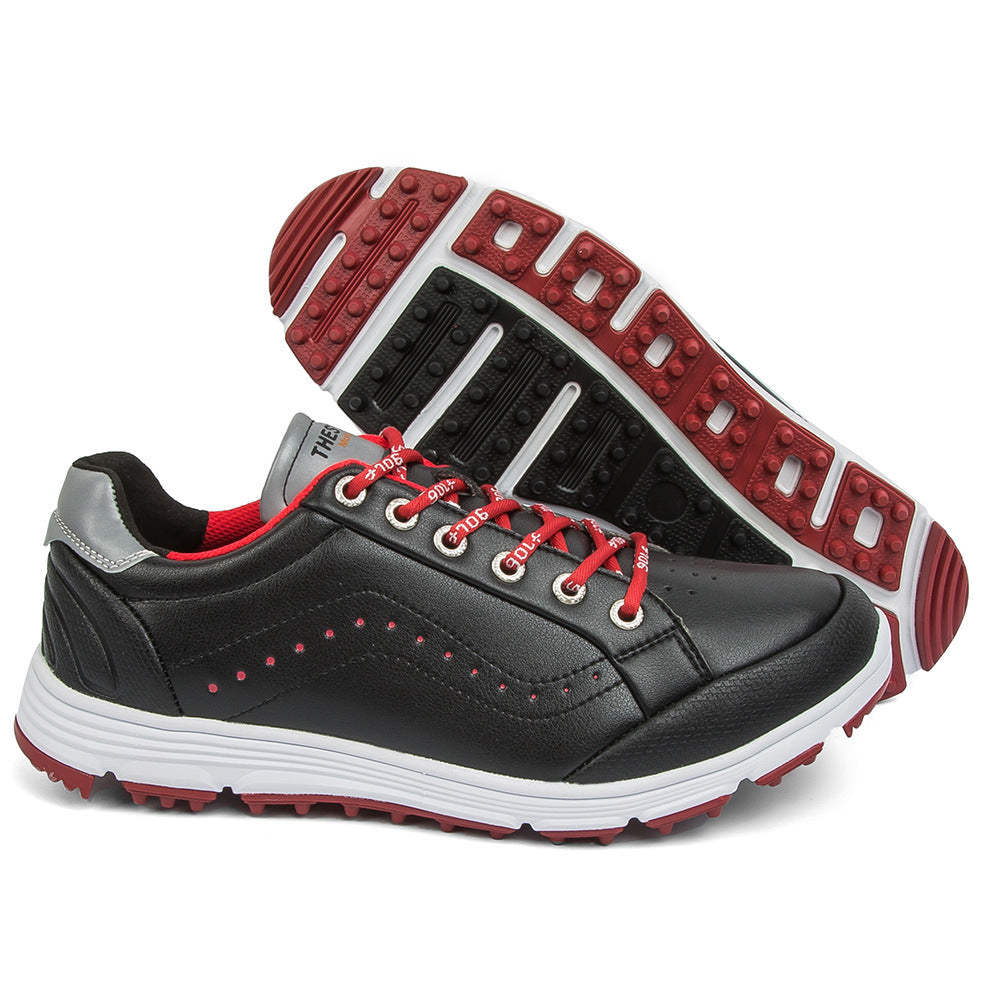 Men's eprolo golf shoes for training, no spikes, large size, comfortable athletic golf footwear for men.