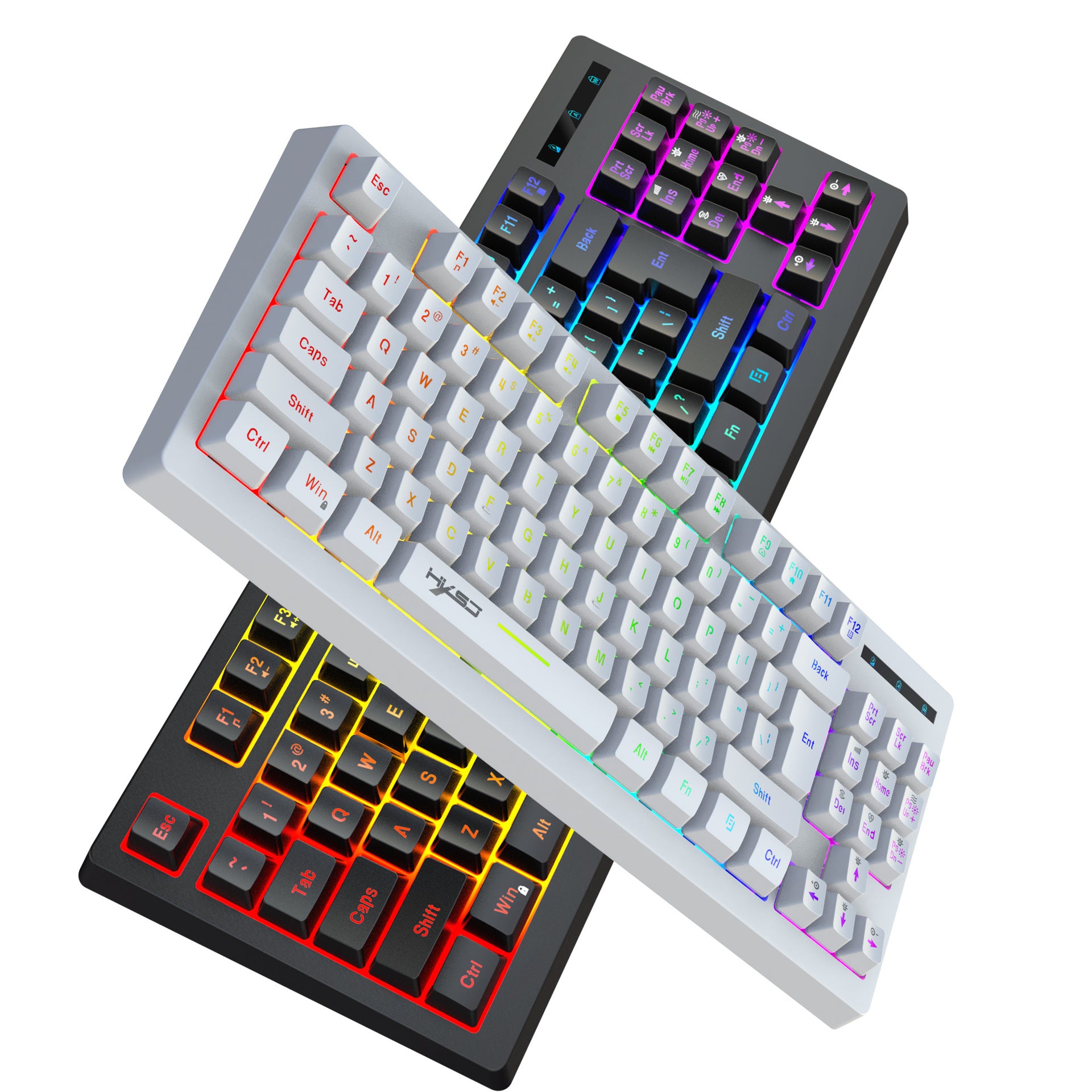 87 key wireless 2.4G film keyboard RGB backlit wireless keyboard - American Smart