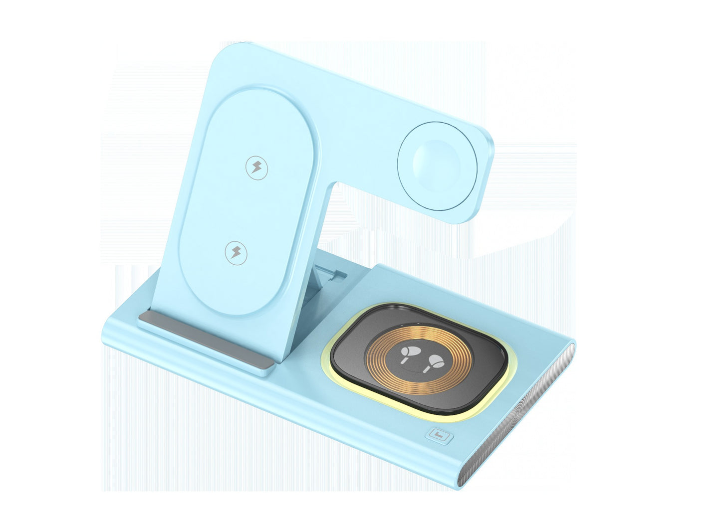 eprolo 3-in-1 wireless charger supporting fast charging for smartphones, earbuds, and smartwatch with multifunctional design