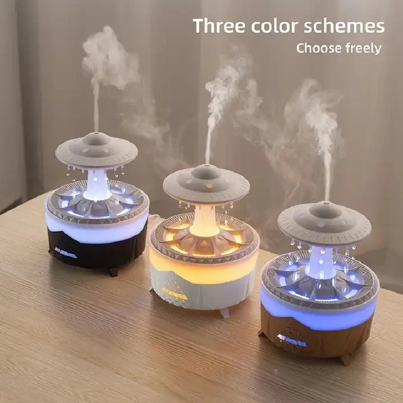 eprolo Rain Drop Air Humidifier and essential oil diffuser with 350ml capacity, 7 LED colors, ultrasonic mist, remote control, USB powered