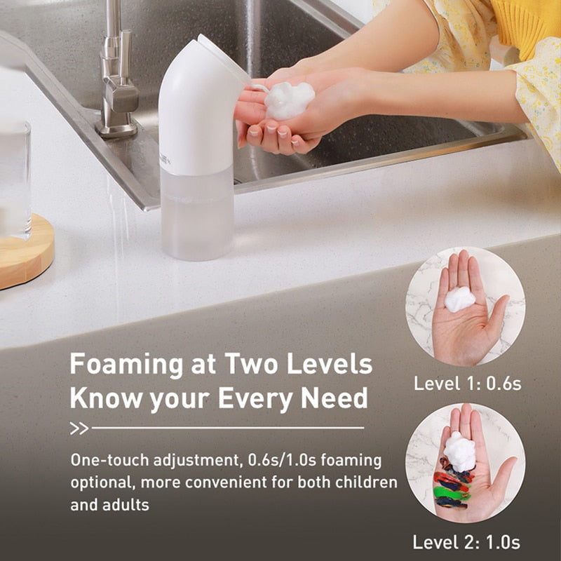 Baseus Intelligent Automatic Liquid Soap Dispenser Induction Foaming Hand Washing Device for Kitchen Bathroom (Without Liquid) - American Smart