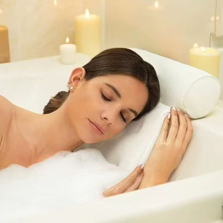 Bath Tub Pad Non-Slip Backrest Mesh Non-Slip Pad Bathroom Pillow SPA Massage Cushion 4D Suction Cup Fixed Backrest Pillow - American Smart