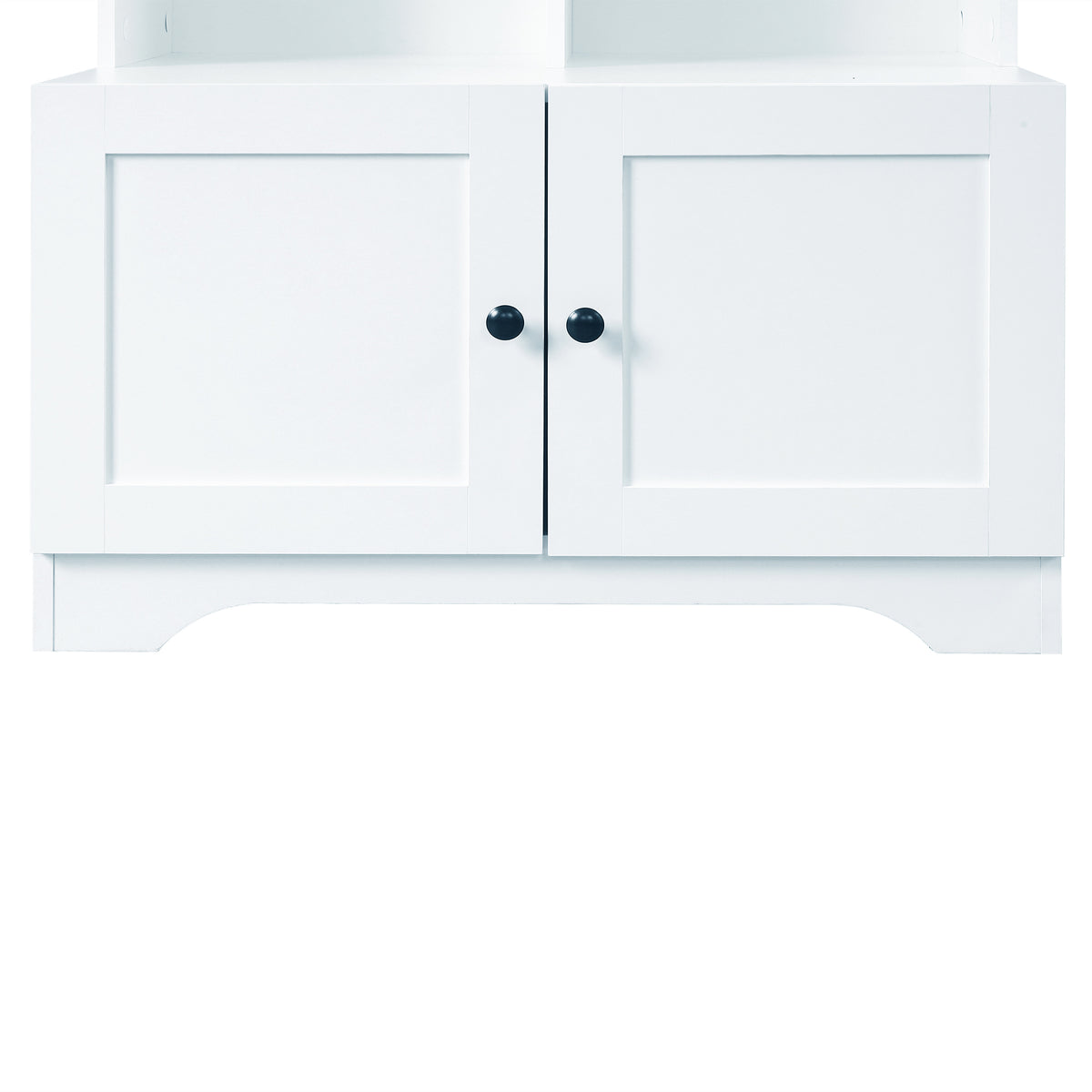 Bathroom storage cabinet, 4-door independent cabinet, adjustable shelf, open multi-layer shelf, white - American Smart