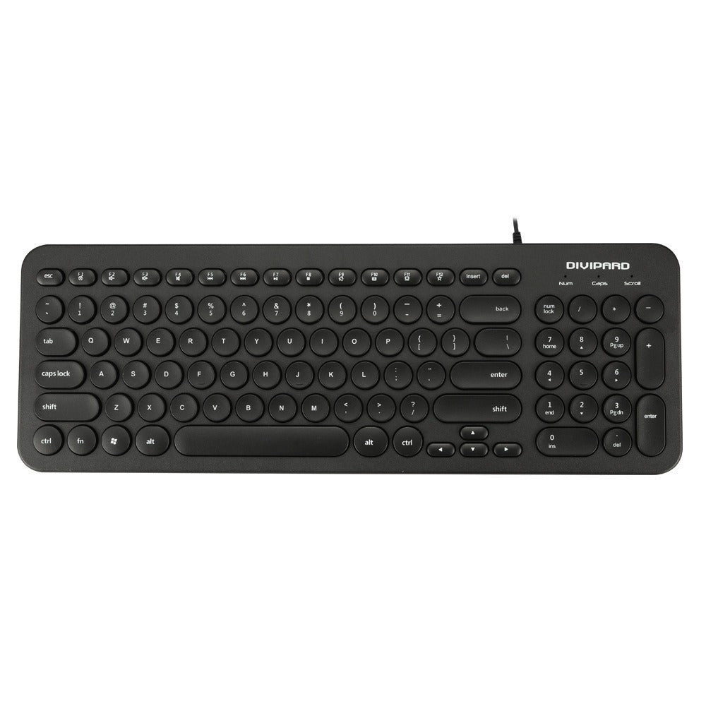 D520 Silent Wired Esports Keyboard USB Ultra Thin 104 Key Business Office Retro Punk Computer Gaming Keyboard - American Smart