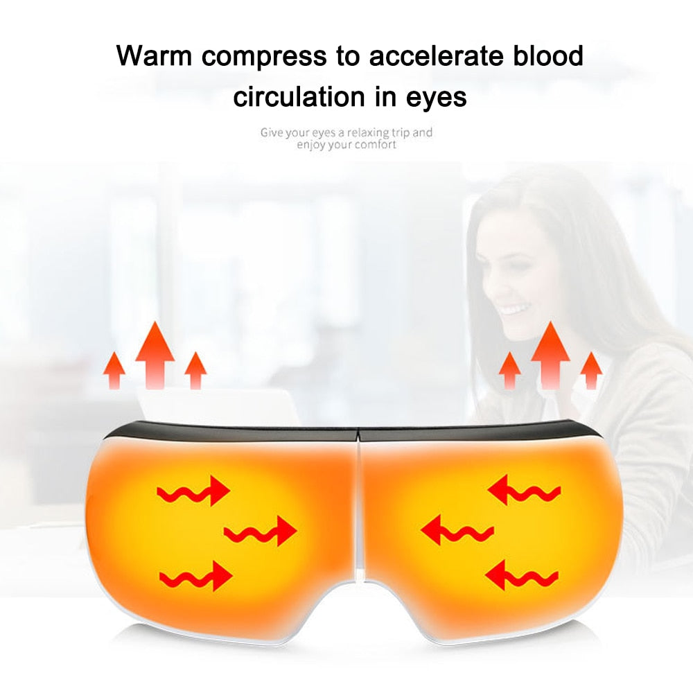 Bluetooth Smart Vibration Eye Massager Eye Care Device Hot Compress Glasses Instrument Music Foldable Eye Protection - American Smart