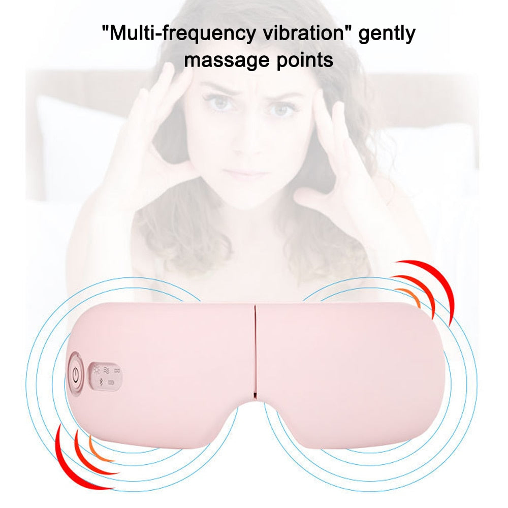 Bluetooth Smart Vibration Eye Massager Eye Care Device Hot Compress Glasses Instrument Music Foldable Eye Protection - American Smart