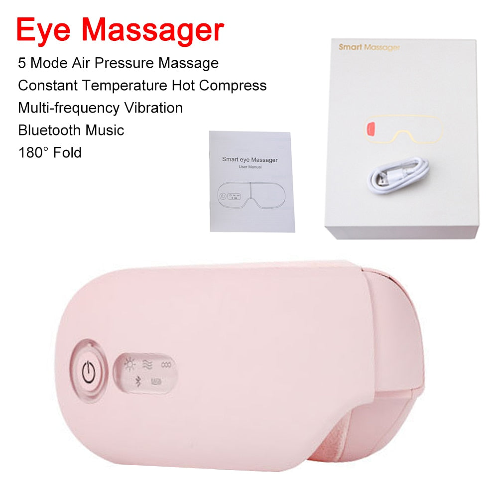 Bluetooth Smart Vibration Eye Massager Eye Care Device Hot Compress Glasses Instrument Music Foldable Eye Protection - American Smart