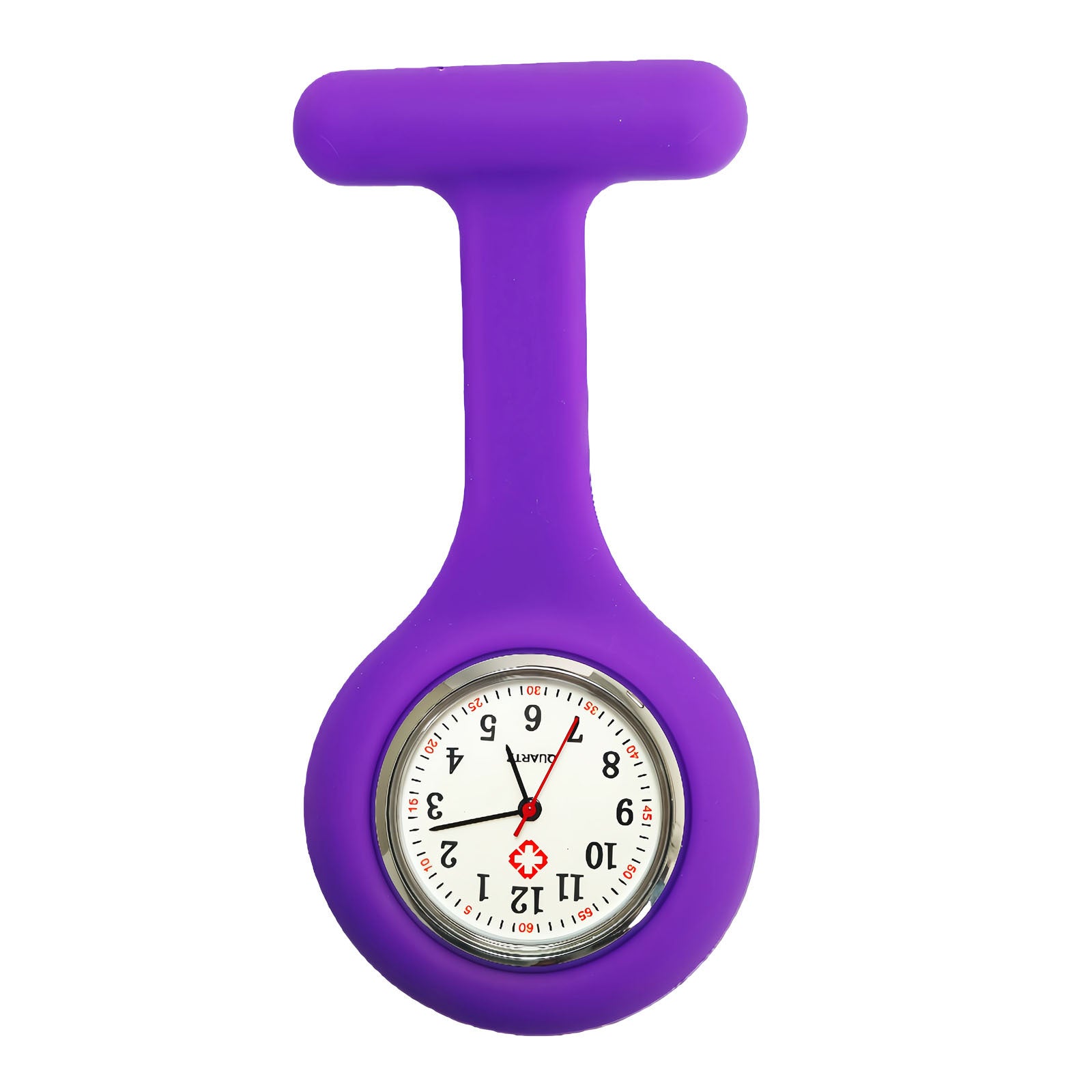 Colorful Silicone Nurse Solid Color Student Exam Pocket Watch Simple Chest Watch Round - American Smart