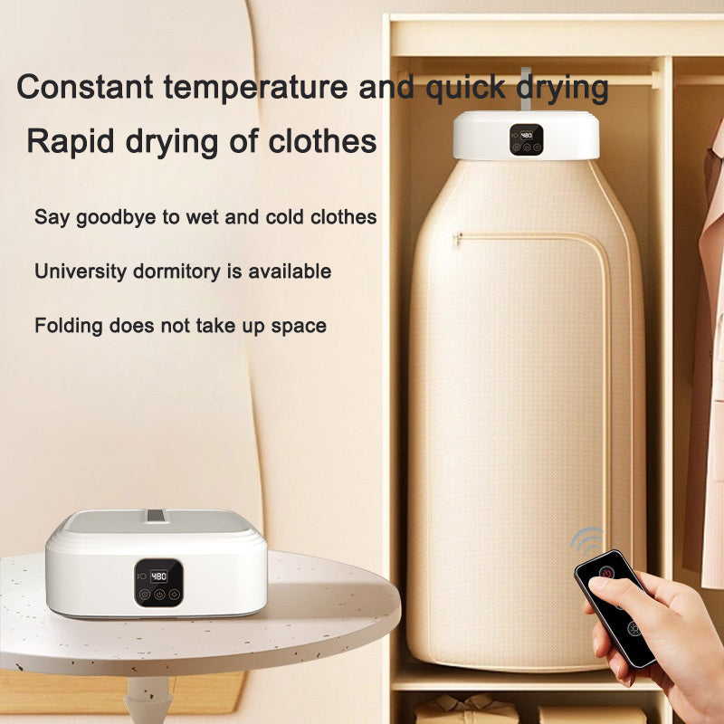 Eprolo home clothes dryer with foldable design, compact baby clothes disinfection and fast drying machine in white.
