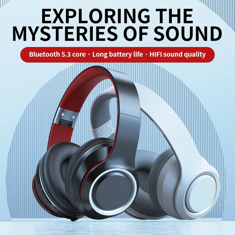 eprolo DR90 wireless headphones with heavy bass effect, over-ear design, sleek black earwear, and long-lasting battery life
