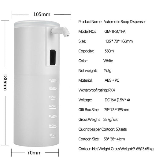 Portable eprolo fully automatic induction foam hand washing machine with infrared sensor and smart soap dispenser.