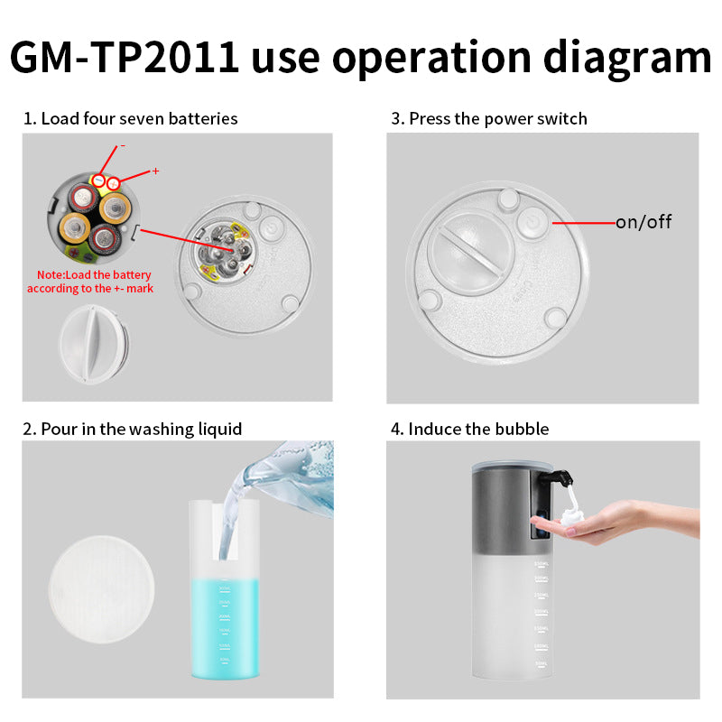 eprolo fully automatic induction foam hand washing machine with infrared sensor and portable bubble soap dispenser.