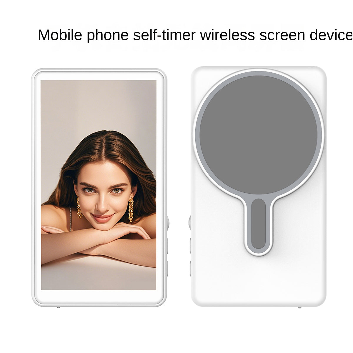 Wireless screen mirroring device for selfie and live streaming by eprolo, featuring rear camera functionality and compact design.