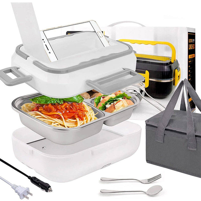 eprolo 1.5L stainless steel cookware set with portable electric lunch box and insulation bag for car and truck use
