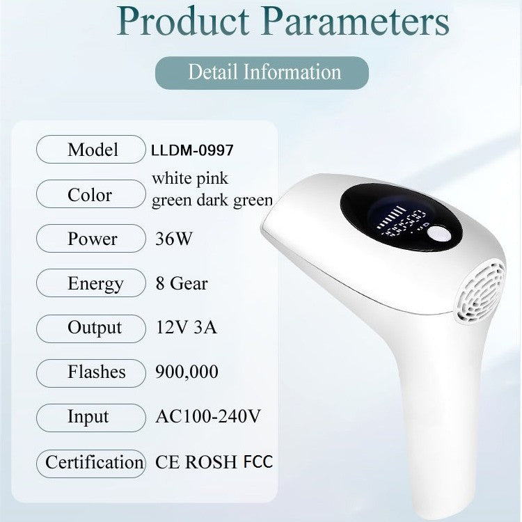 Eprolo portable LCD laser hair removal device with painless IPL technology for efficient, long-lasting hair removal at home