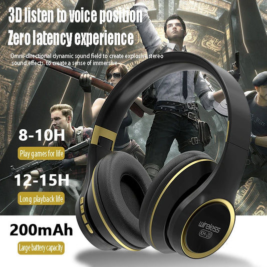 Eprolo KH20 Bluetooth headset for business calls and gaming, featuring over-ear design and built-in microphone.