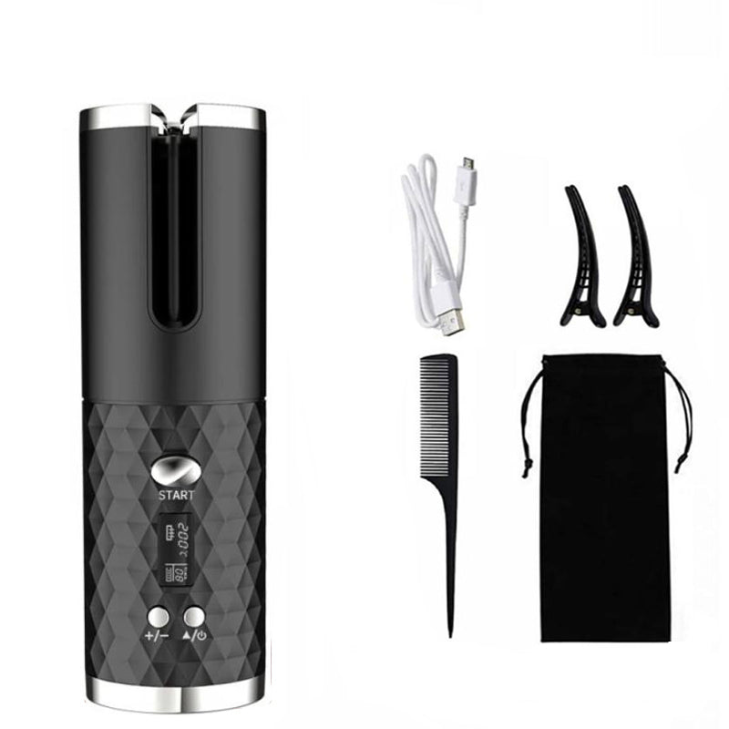 eprolo portable USB curling iron with LCD display, automatic design, mini size, and lazy hair curling feature for home use