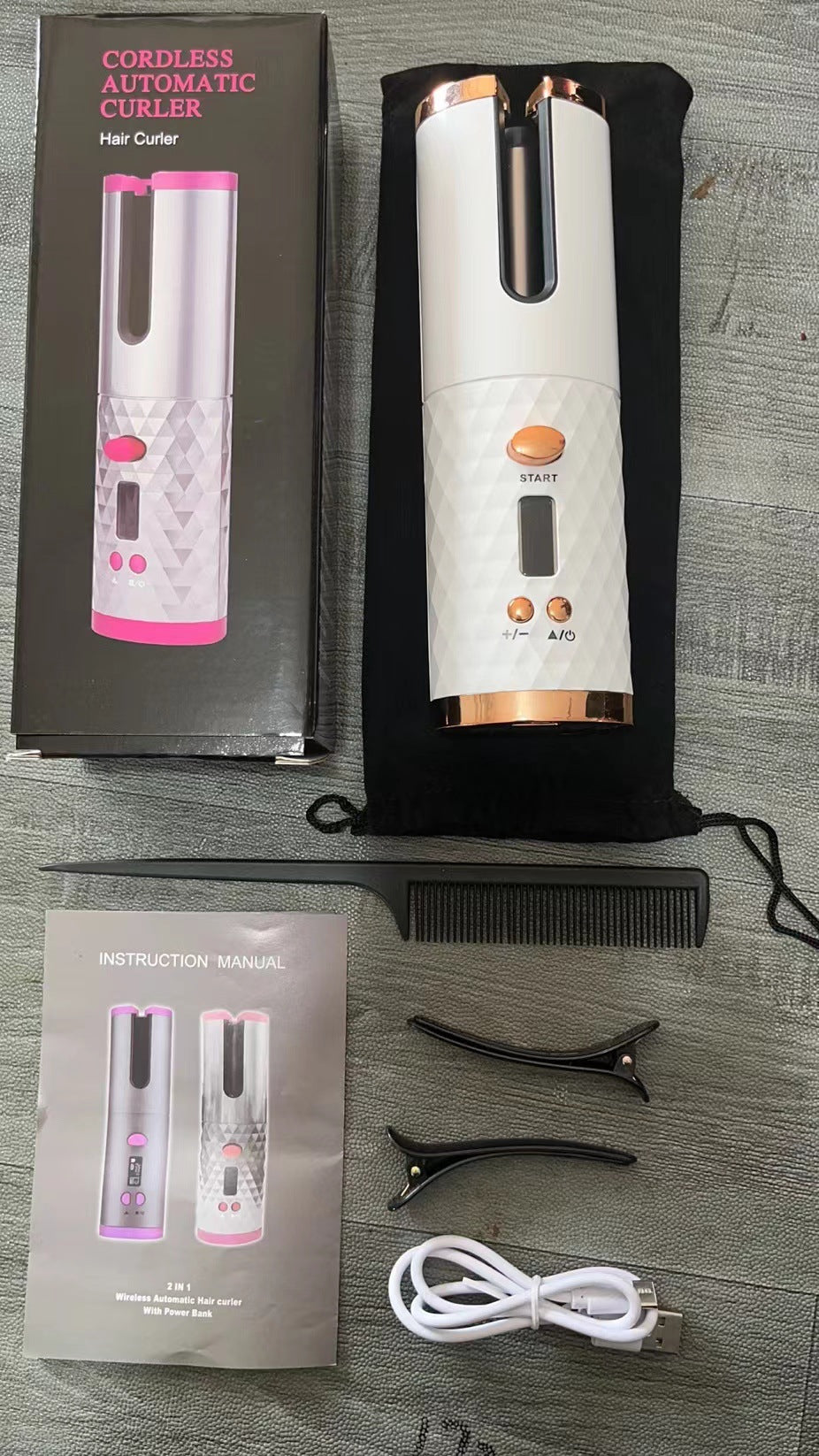 Eprolo portable USB curling iron with LCD display, automatic curling design, mini size, suitable for home and travel use
