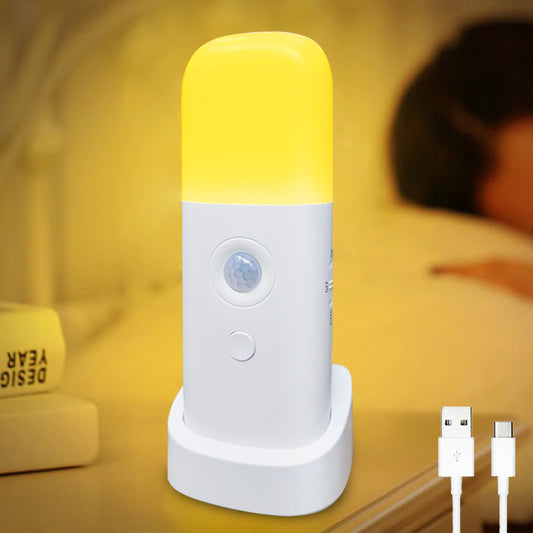 Eprolo infrared human body sensor LED night light with dimming, USB charging, ideal for bedroom bedside illumination