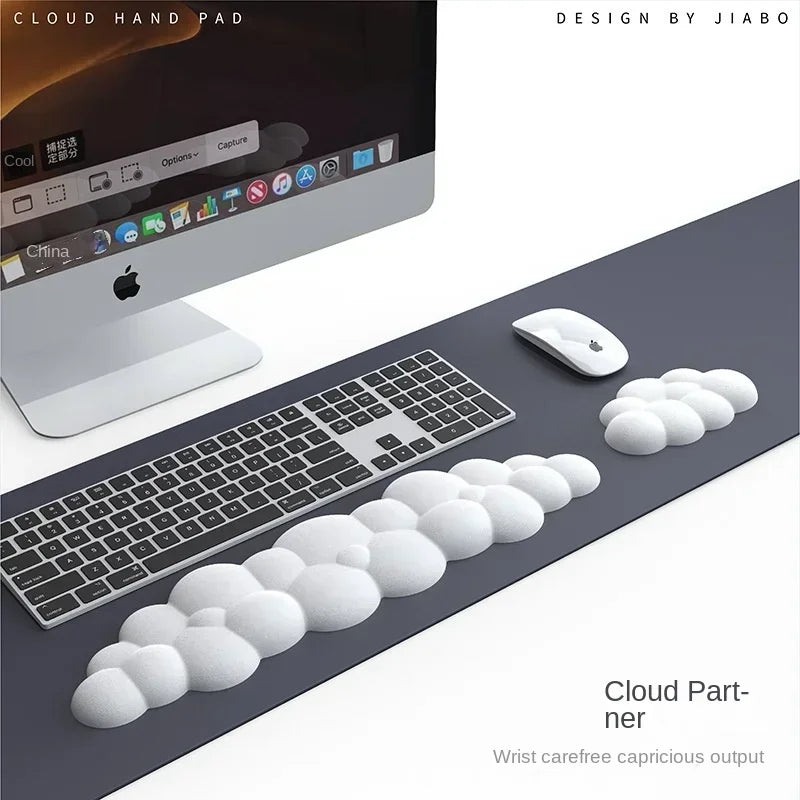 eprolo mouse pad with wrist rest, cloud design, anti-slip bottom, memory foam support for office or gaming use