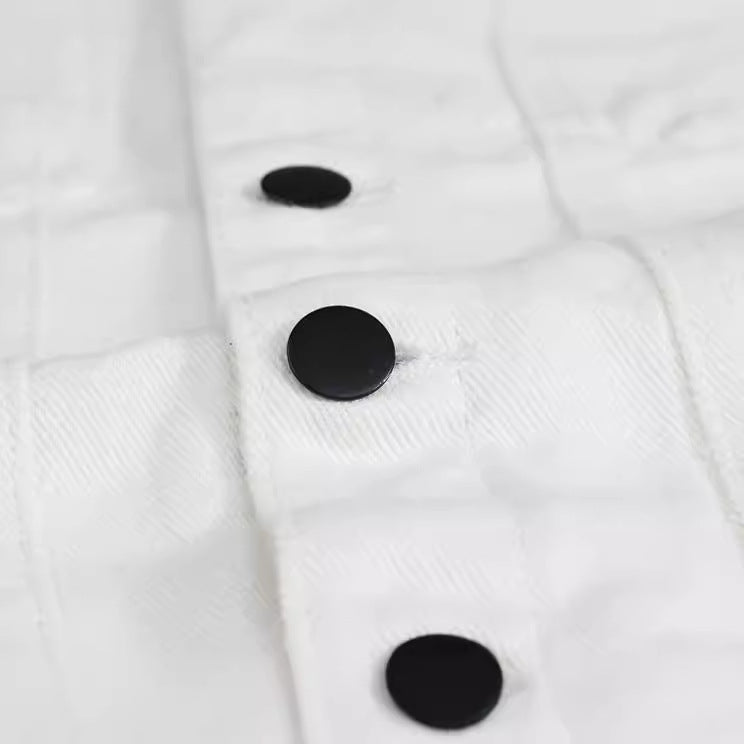 Slim Fit Trendy Men's White Denim Vest Denim Waistcoat Denim Sleeveless Top