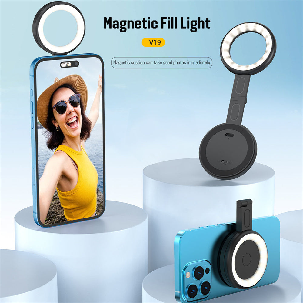 eprolo magnetic LED fill light for phone selfies with adjustable warm to cool tones, built-in battery, ideal for vlogging and videos