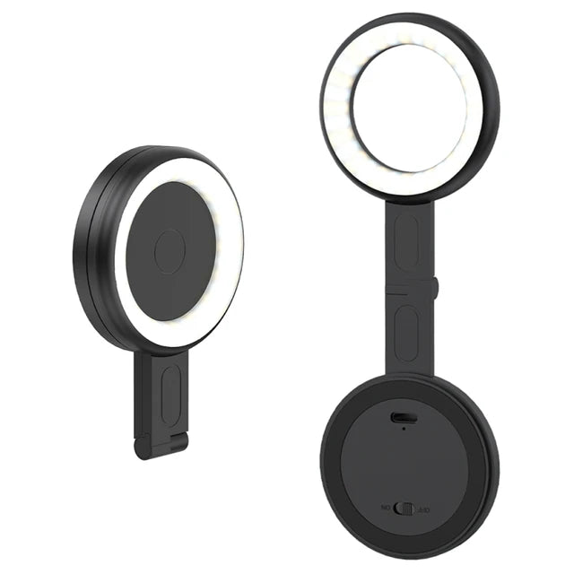 eprolo magnetic LED fill light for iPhone selfies, dimmable video light with adjustable color temperature and built-in battery