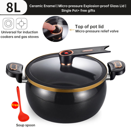 eprolo 7L modern micro-pressure soup pot with non-stick interior, 27cm size, includes spoon, suitable for induction and gas cooking