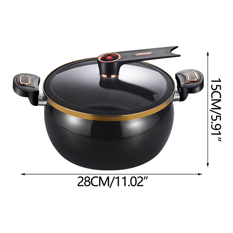 Eprolo modern 7L micro-pressure soup pot with non-stick interior, 27cm size, includes spoon, suitable for induction and gas cooking