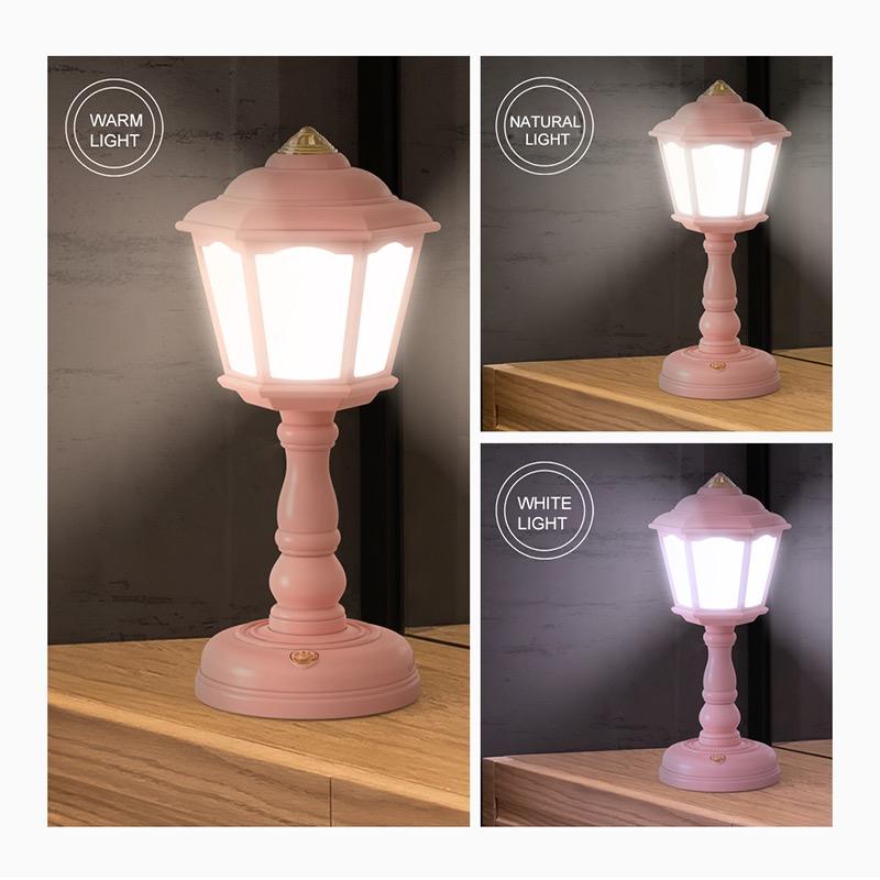 Eprolo white LED retro desk lamp with touch control, USB charging, night light, eye protection, and mini gift design.