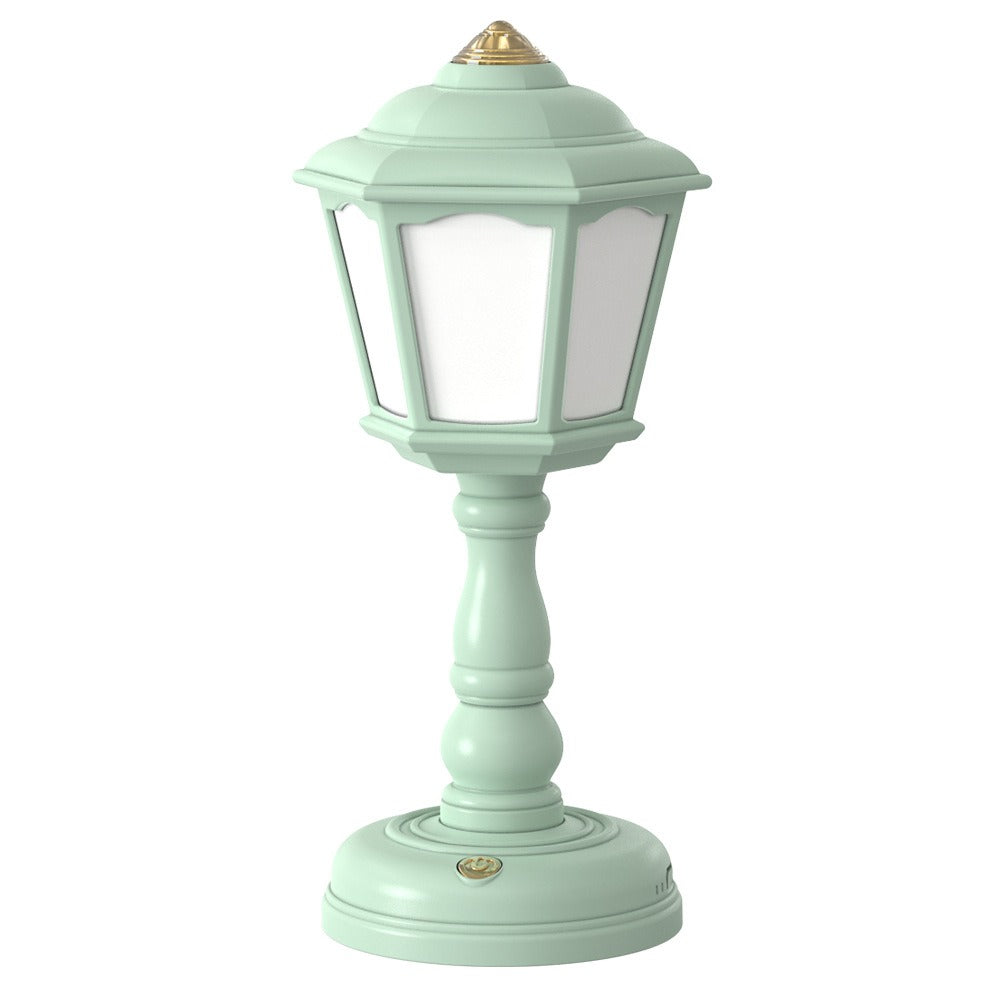 Eprolo white LED retro desk lamp with touch control, USB charging, night light, and eye protection, ideal for office or bedside use.