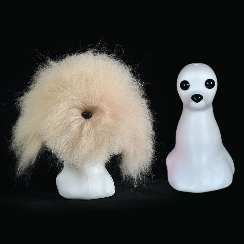 Professional dog grooming training head by eprolo, beginner pet styling and fur practice model with realistic dog features.