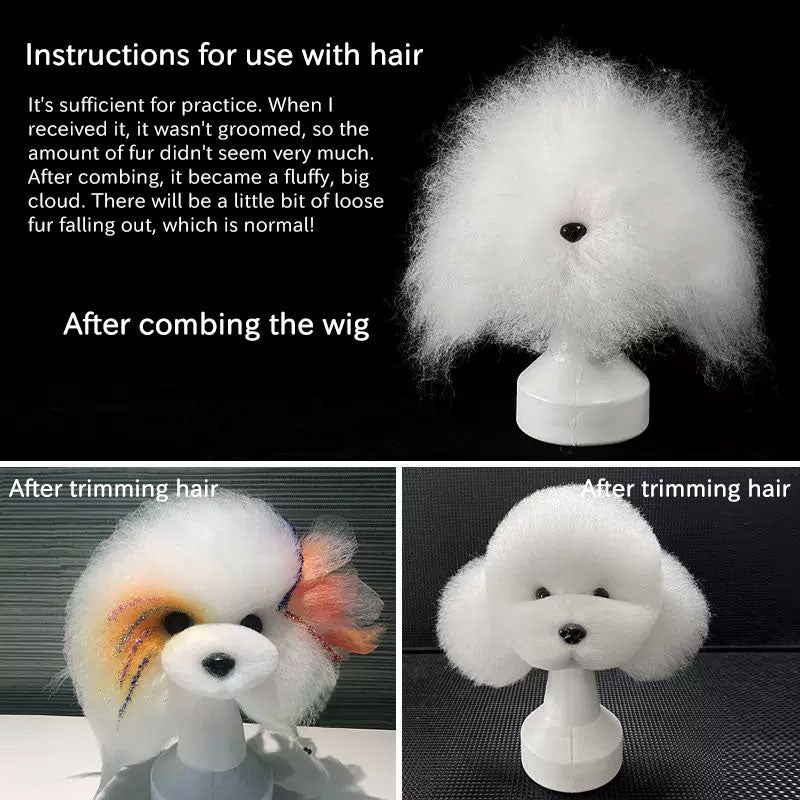 Professional dog grooming training head by eprolo, beginner pet styling and fur practice model with realistic dog features.