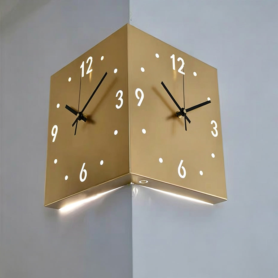 Nordic dual-glow LED wall clock by eprolo, modern minimalist design for living room or bedroom wall decor, silent operation