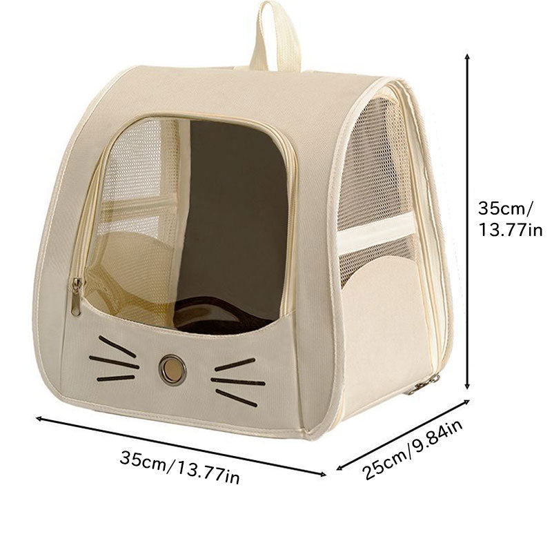 Eprolo pet carrier backpack for small dogs and cats, breathable mesh travel bag with car and outdoor carrying features.